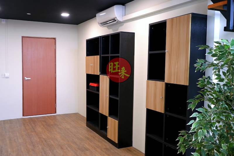 Cube shelving units against the wall under the loft, beside the entrance door - V5000 Racking - V5-26 | Wong Lye Racking, Singapore Racking Manufacturer