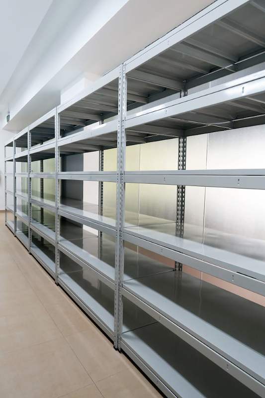 Boltless shelving run along the wall, shelves empty - Boltless Racking - B5 | Wong Lye Racking, Singapore Racking Manufacturer